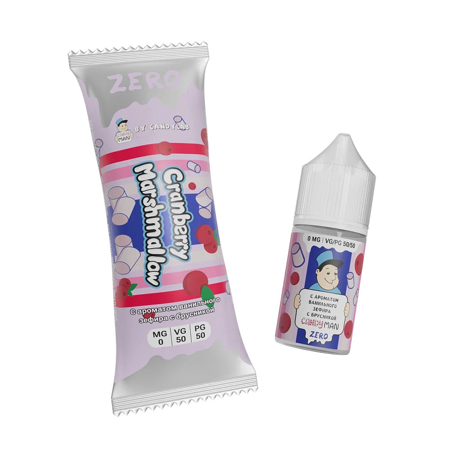 CandyMan Zero (Кэндимэн Зеро) "Cranberry Marshmallow" (Ванильный Зефир с Брусникой) 27мл, 50/50